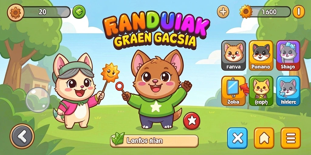 gus77 - Grafis yang menarik dan karakter yang berwarna-warni.